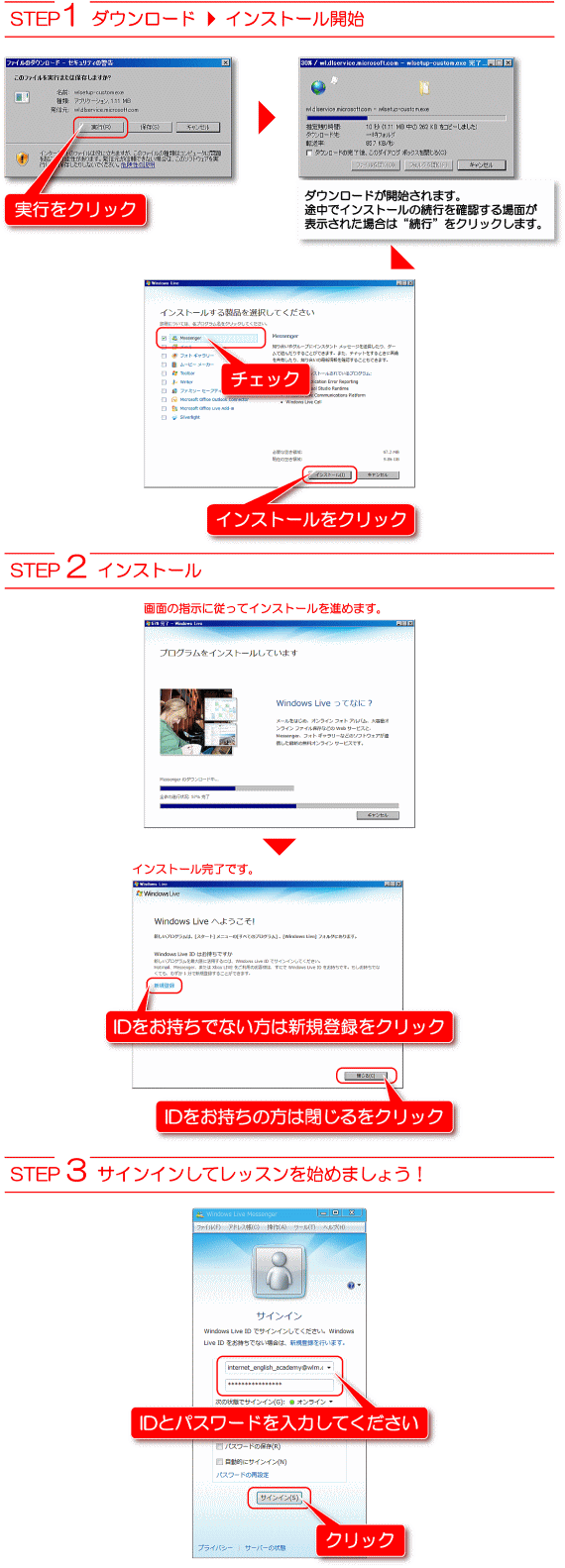 インストール方法案内図